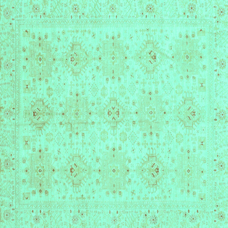 Washable Oriental Indoor Rug, Square 4'