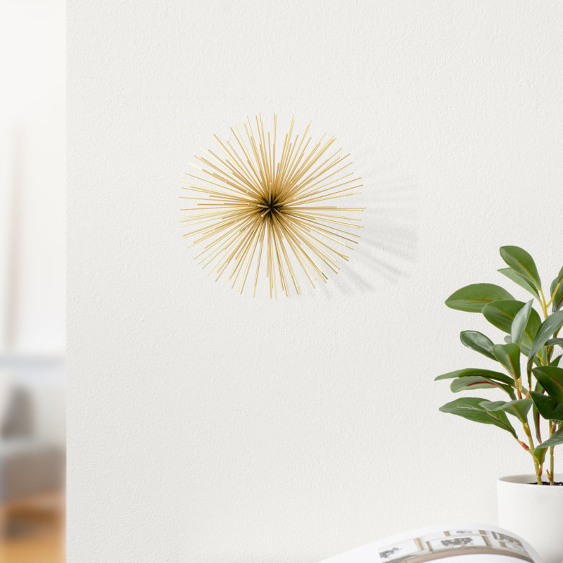 Décoration murale en métal Spike, H 3,5 po x l 6 po x P 6 po