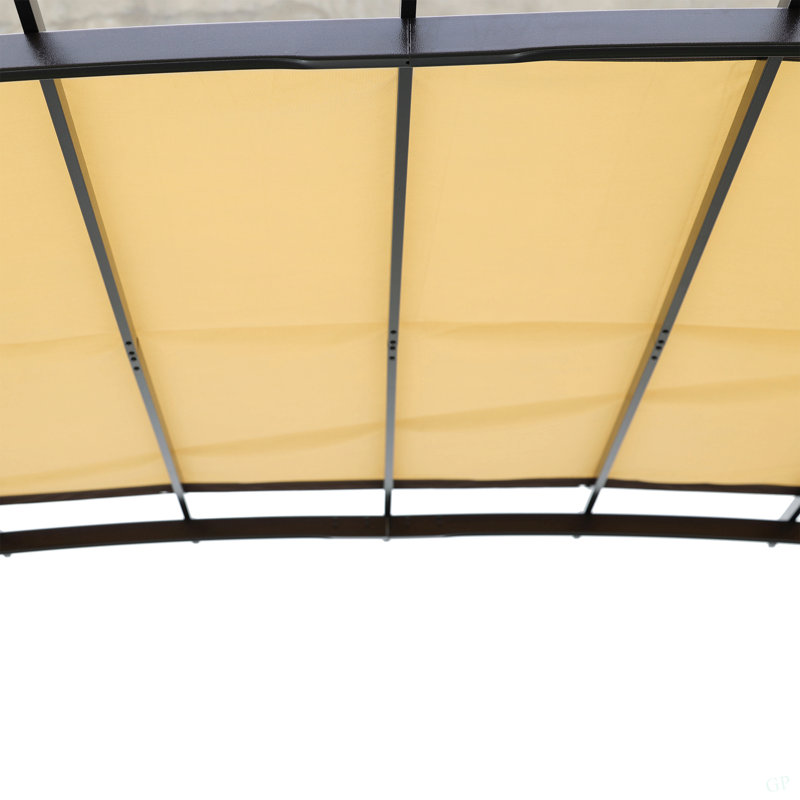 12 X 9 Ft Outdoor Pergola Patio Gazebo,Retractable Shade Canopy,Steel  Frame Grape Gazebo,Sunshelter Pergola For Gardens,Terraces,Backyard