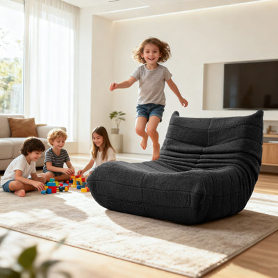 Teddy Fabric Standard Armless Bean Bag Chair & Lounger