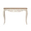 Table de canapé rectangulaire en bois blanche de 43,3 pouces avec sculptures d'artisan uniques
