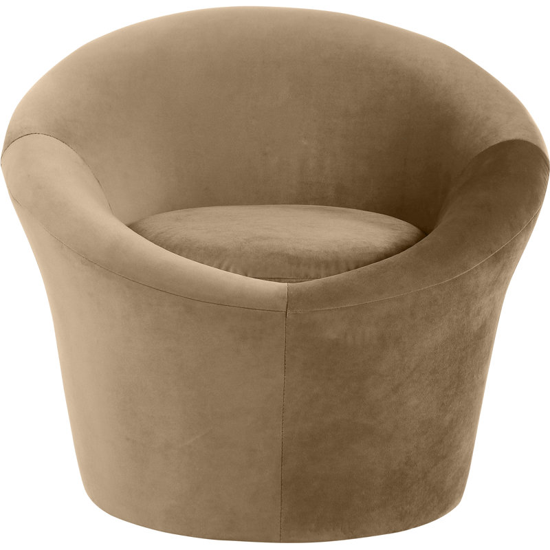 Kierslyn Velvet Accent Chair, Beige Velvet
