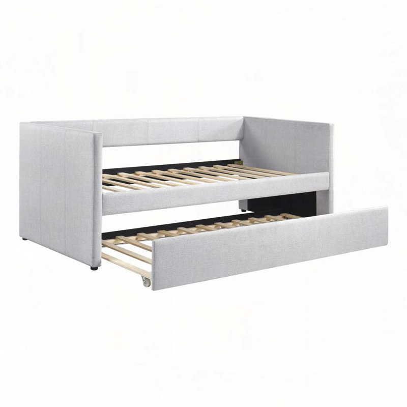 Lit de jour rembourré avec cadre en bois Upholstery, Gris