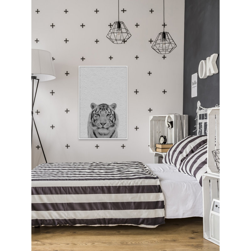 Tamed Tiger II 1 Piece Floater Frame Wall Art on Canvas, 114 cm H x 76 cm W x 4 cm D