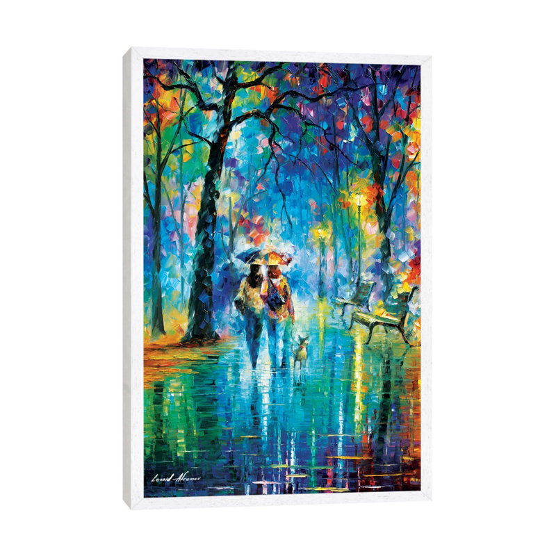 Little Friend by Leonid Afremov - Print on Canvas, 101.6 cm H x 66.04 cm W x 4.445 cm D, White Floater Framed