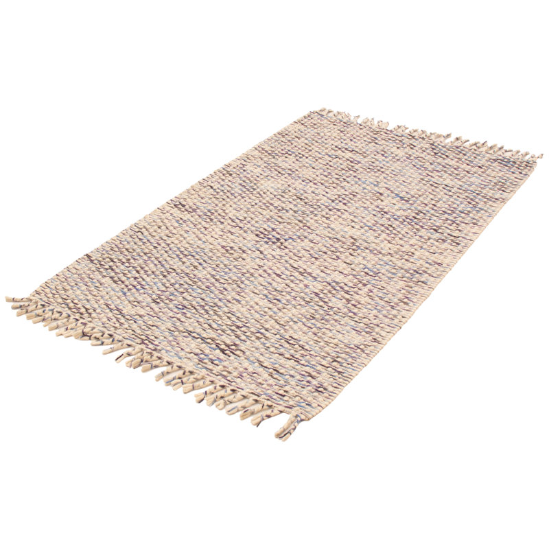 Tapis ivoire en laine tressé à la main Bernadea