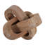Sculpture décorative en bois sculpté, motif nœud entrelacé, pour la décoration intérieure - Bords arrondis géométriques, idéale pour le salon - 20 cm, marron