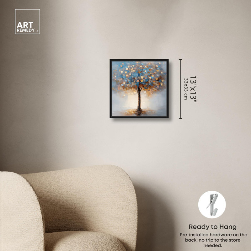 Art classique sur toile KaleidoBranch par Art Remedy, Cadre flottant noir, H 13 po x l 13 po x P 1,8 po