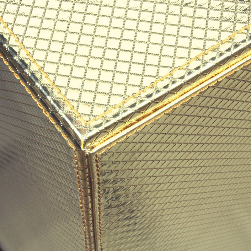 Ecopelle Laundry Hamper with Cover, Gold, Small (18.9" H x 16.9" W x 10.2" D)