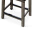 Tabouret de bar de 30 po au look gris vieilli et siège à coussin en cuir noir - option élégante
