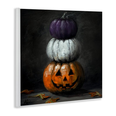 Plaque murale rétro de style citrouille d'Halloween, design par Lindsay Kivi Fine Art