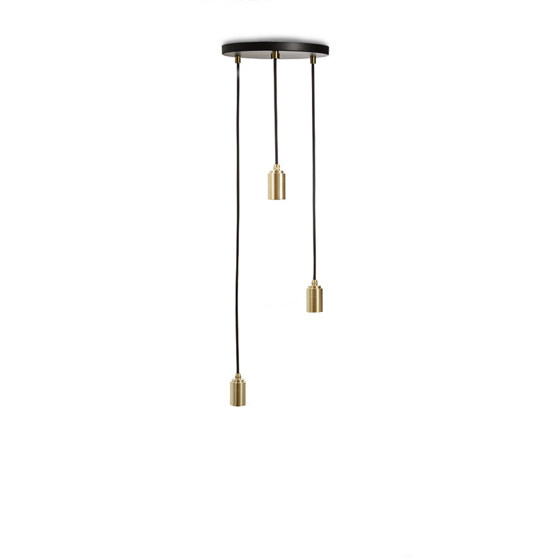 Brass Triple Pendant, Matte Black