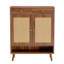 Armoire à chaussures 34,7 po x 13,7 po x 43 po multifonctionnelle de couleur noyer moderne et minimaliste - se fond parfaitement dans les maisons de style nordique et industriel-1167371461
