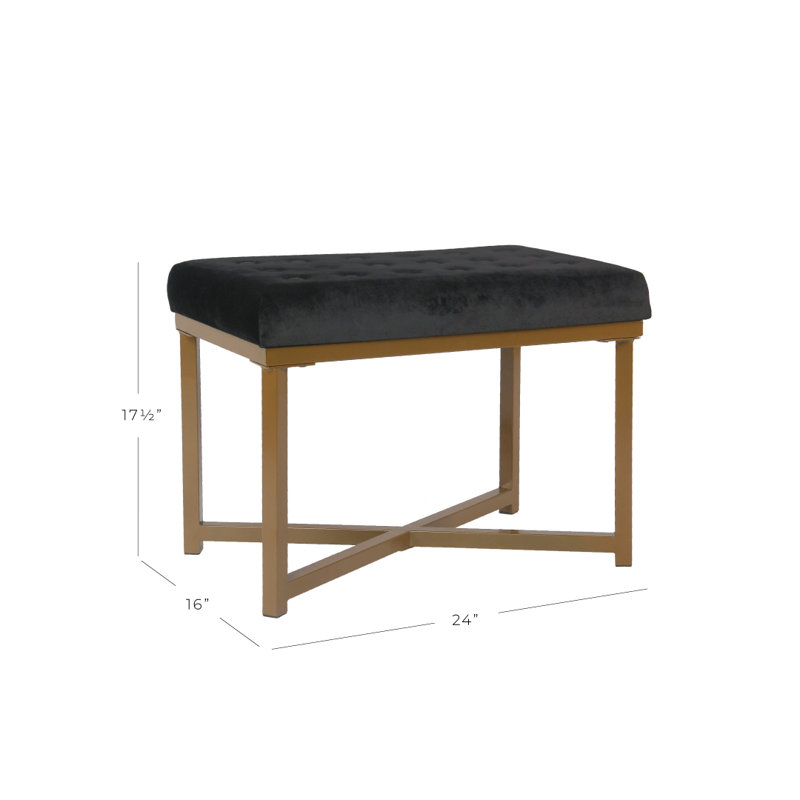 Bridgegate Upholstered Bench, Black