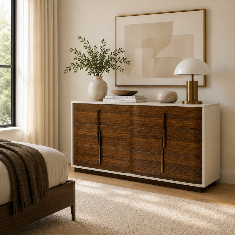 Pavira Walnut 6 - Drawer Dresser