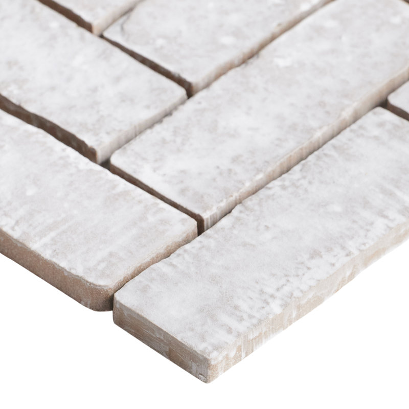 Brixon 12.72 In. X 13.53 In. Herringbone Matte Porcelain Mosaic Floor And Wall Tile (10.71 Sq. Ft. / Case), Chalk White