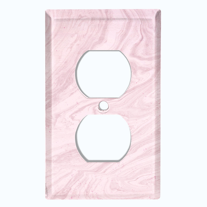 Plaque murale 1 sortie, Rose / blanc