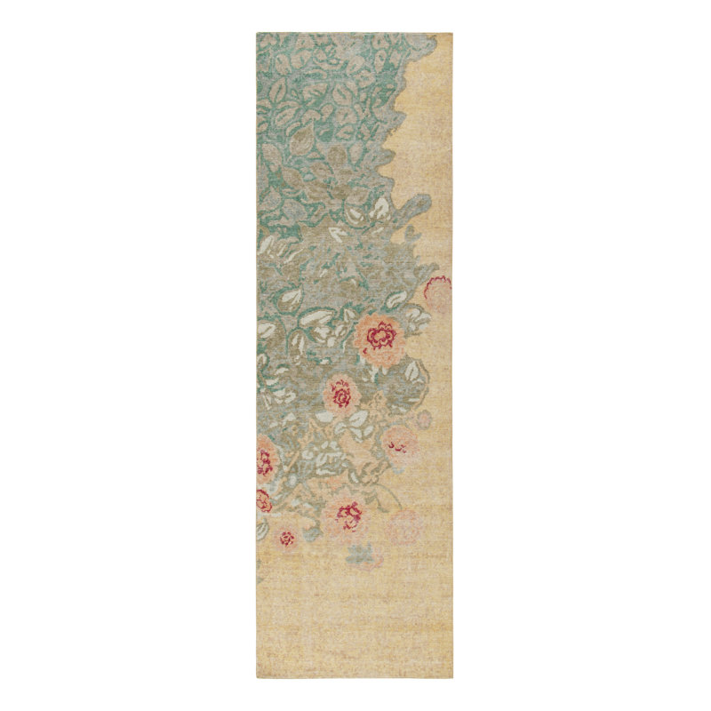 Distressed Homage Floral Area Rug, Runner 3' x 10'