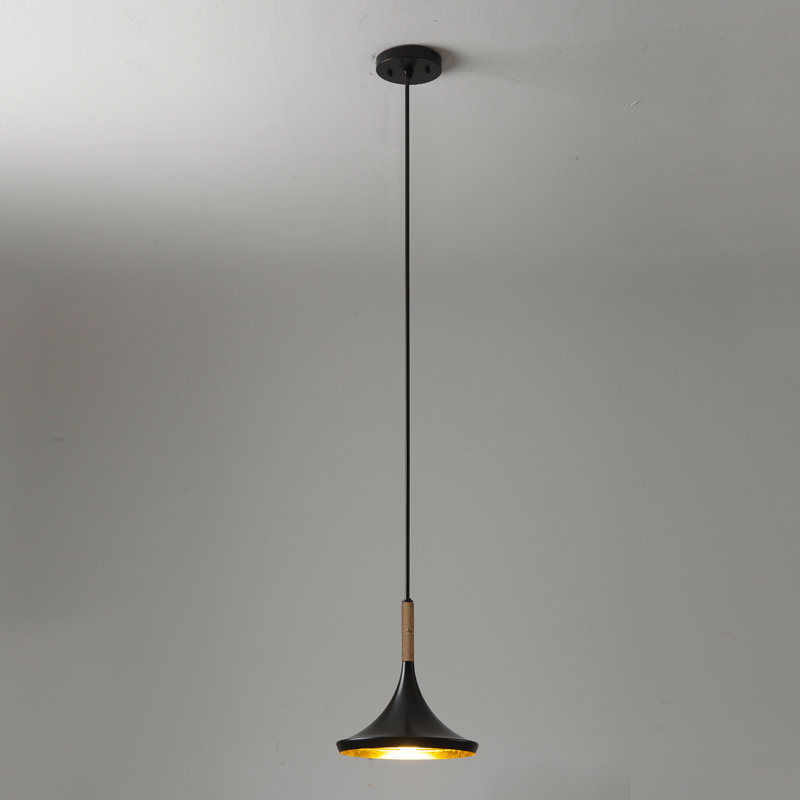 Luminaire suspendu Lodi - noir mat, noyer, Petit