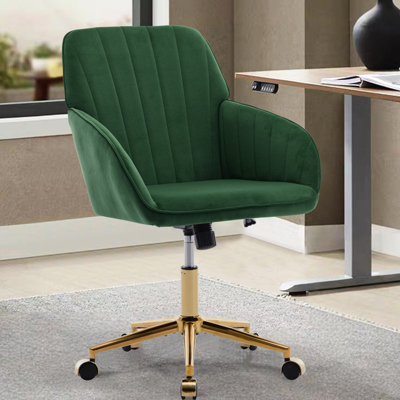 Fauteuil de bureau Velvet Ty, Vert