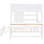 Lit mezzanine double avec lit simple, tablettes, bureau, garde-robe - blanc. Fabrication solide pour une utilisation à long terme. Améliorez l'organisation de la maison en blanc et lits, garde-robe. Construire la durabilité. Optimisez la capacité de votre chambre à coucher-1075178835-1075178844