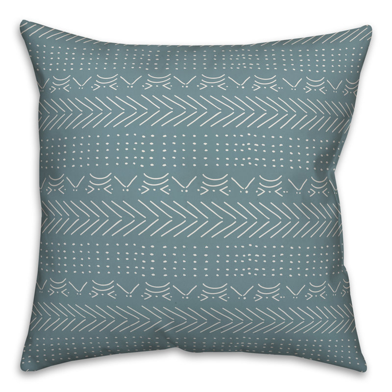 Chevron Throw Pillow, 20" x 20", Blue Geometric 3