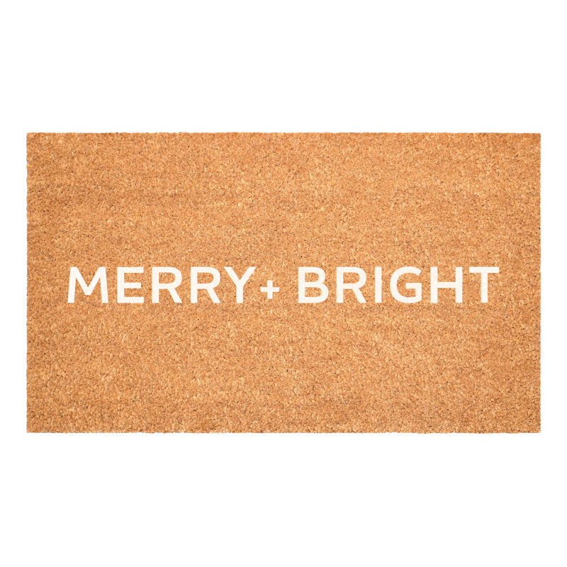 Paillasson blanc ultra moderne Merry & Bright 17 po x 29 po, L 17 po x L 29 po, Blanc