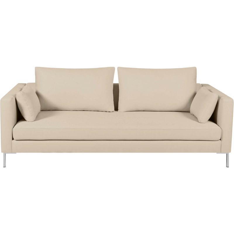 Marius 194Cm Square Arm Sofa, Beige , Flatweave