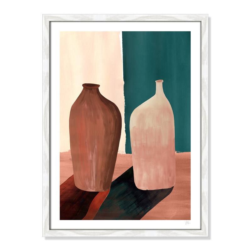 Contrast Pots Print par Violets Print House, L 17 po x H 23 po, Impression encadrée, Grain de bois blanc
