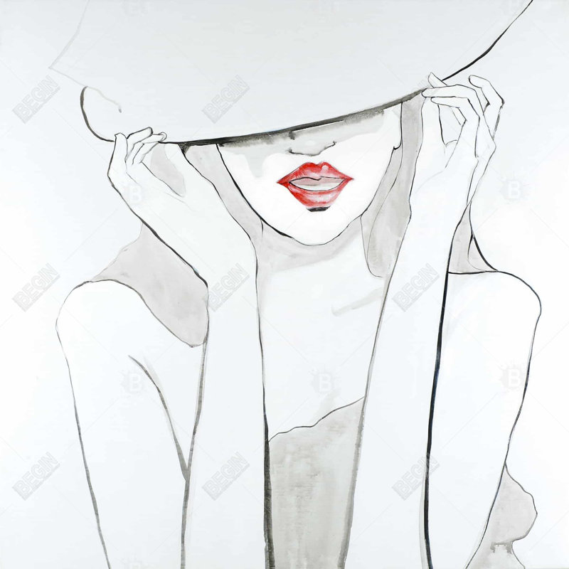 " Woman With Big Hat "
