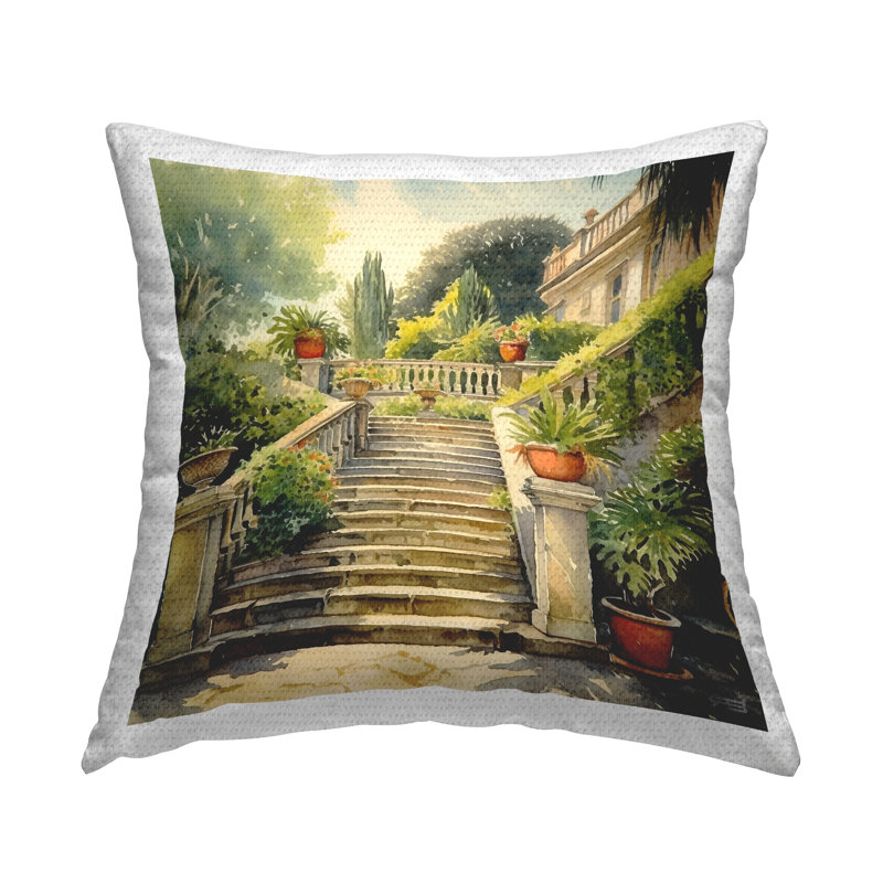 Coussin d'extérieur imprimé Villa Garden