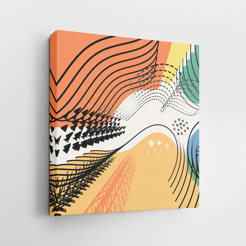 Abstract Shapes - Wrapped Canvas Painting, 20" H x 20" W x 1.5" D