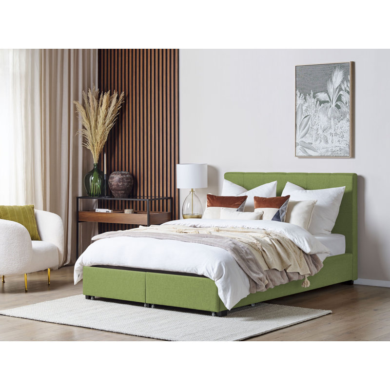 Lundys Upholstered Storage Bed, Double (4'6), Green