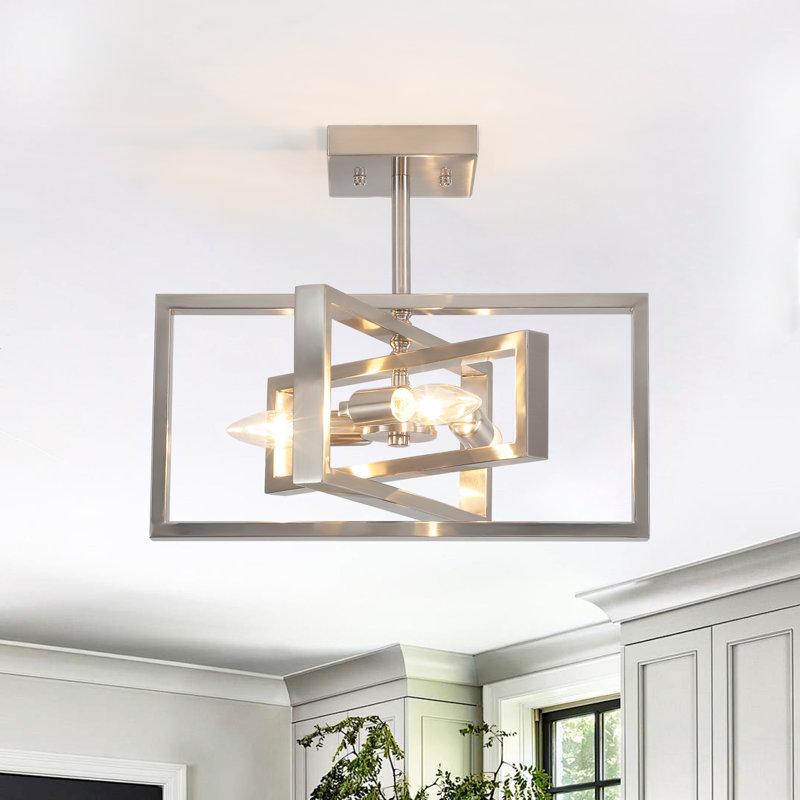 Ekber Semi Flush Mount, Nickel