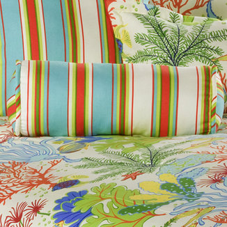 Island Breeze Striped Cotton Reversible Throw Pillow