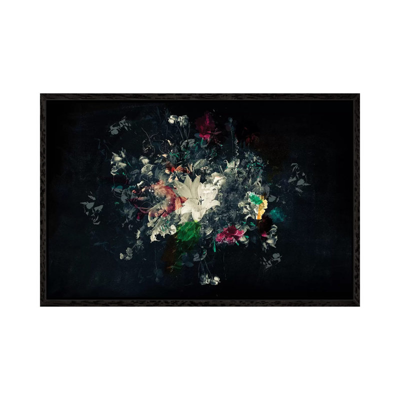 Bouquet XI by Teis Albers - Floater Frame Gallery-Wrapped Canvas Giclée on Canvas, 45.72 cm H x 66.04 cm W, Black
