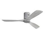 52 Inch Low Profile Ceiling Fan Dc 3 Carved Wood Fan Blade Noiseless Reversible Motor Remote Control Without Light