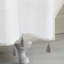 Rideau de douche rayé Boho Farmhouse Tassel