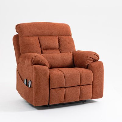 Fauteuil relevable électrique pour la vieillesse, canapé électrique plat en mousse haute densité, avec fonctions de chauffage et de massage, inclinable à 180 degrés, 2 porte-gobelets, 2 télécommandes, 4 moteurs OKIN