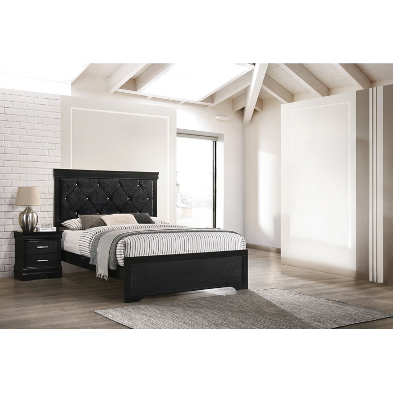 Marucci 5-2_Jehanna Panel Bedroom Set, Full, 2 Pcs: Bed, Nightstand