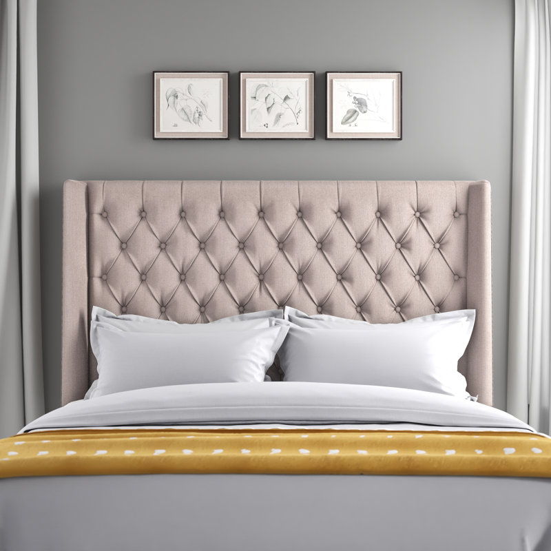 Bertlinde Upholstered Headboard, Twin, Cotton Taupe