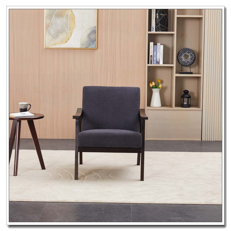 Chaise avec accoudoirs et dossier haut, Noir antique