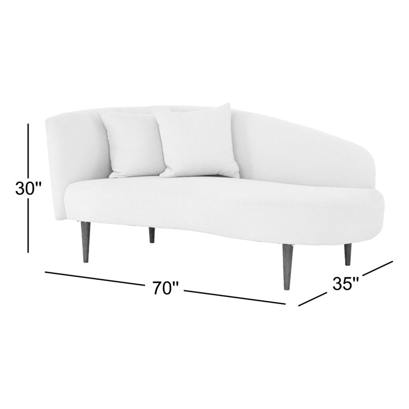 Luna Round Arms Chaise Lounge, Left Hand Facing