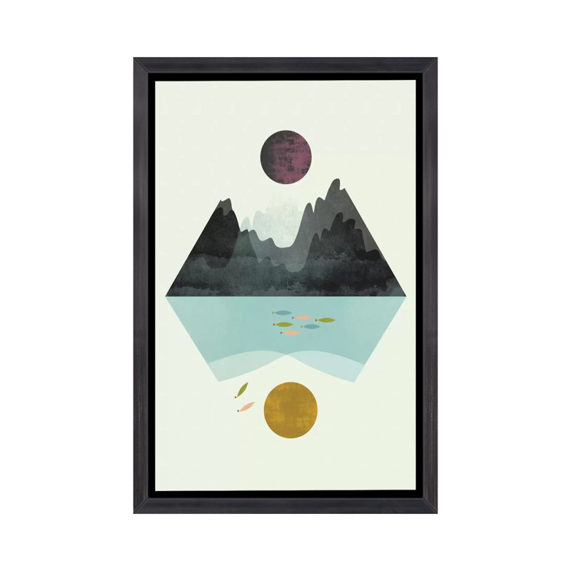 «Storm And Calm» - Impression, H 26 po x l 18 po x 1,5 po, Toile avec cadre noir patiné