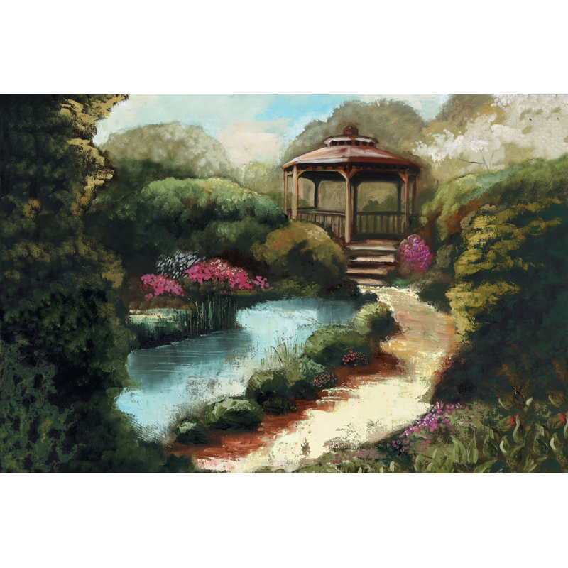Garden Gazebo - Wrapped Canvas Painting, 30cm H x 46cm W x 3.8cm D