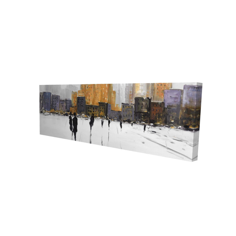 Silhouettes marchant sur toile | Art mural de chambre à coucher | City Decor