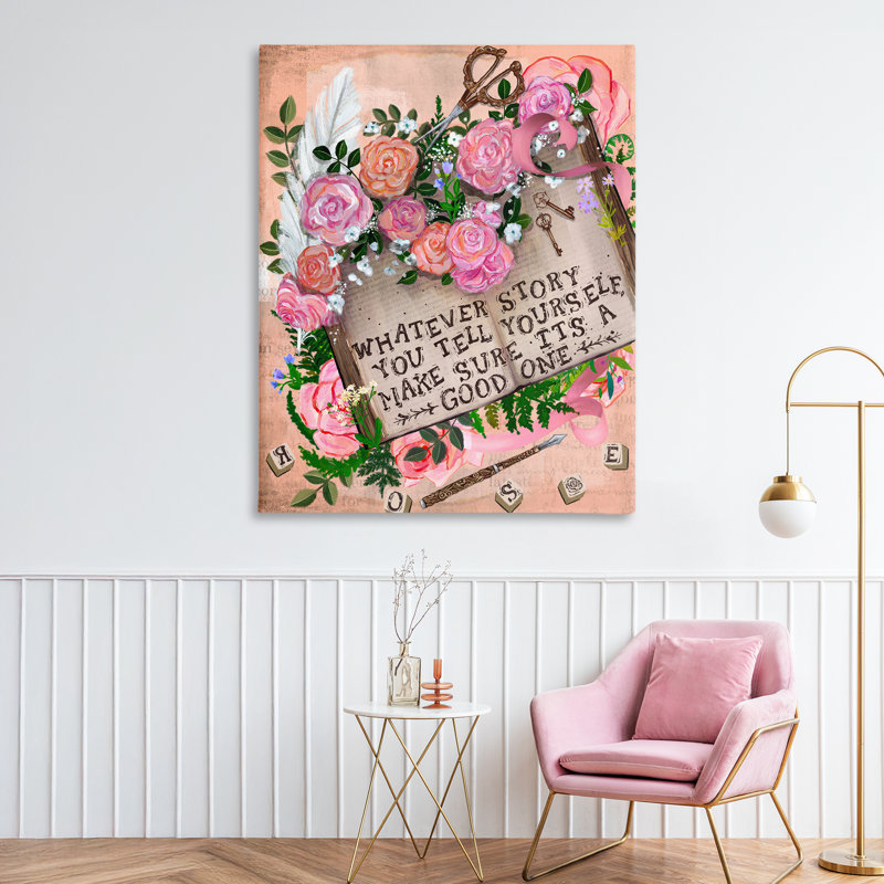 «Tell Yourself A Good Story Canvas», conception par Glad You Here Co., H 48 po x l 36 po