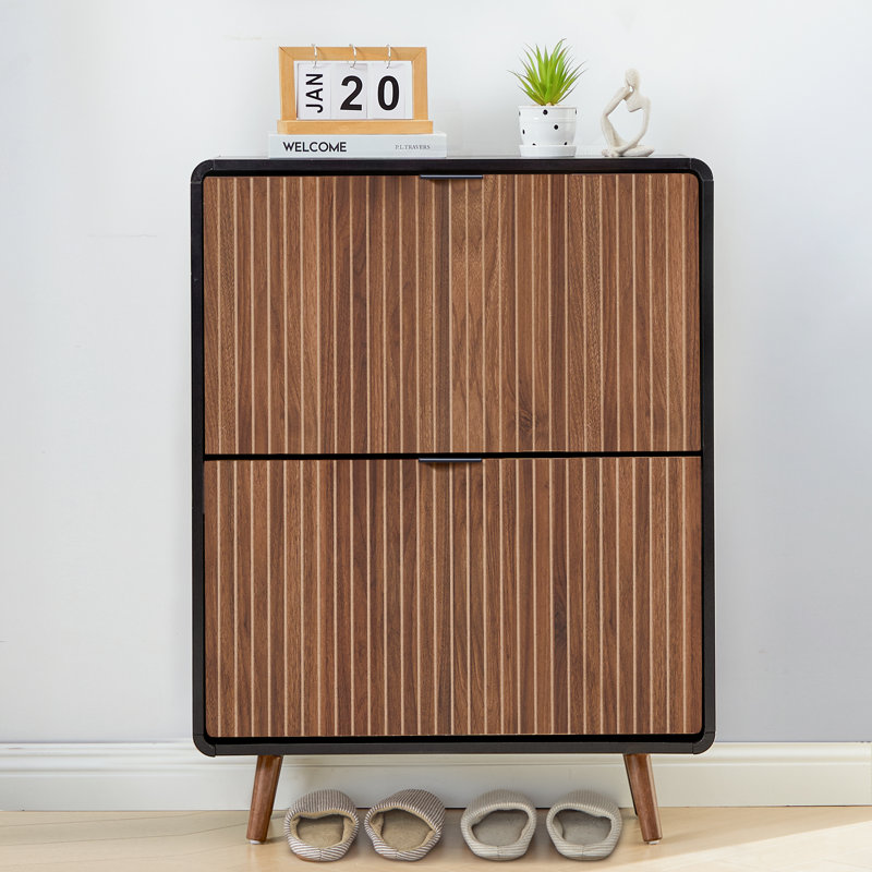 12 Pair Shoe Storage Cabinet, Brown