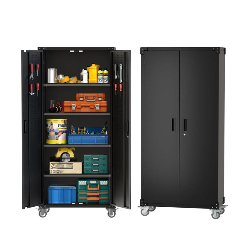 Armoire de rangement en métal avec roulettes H 72 po