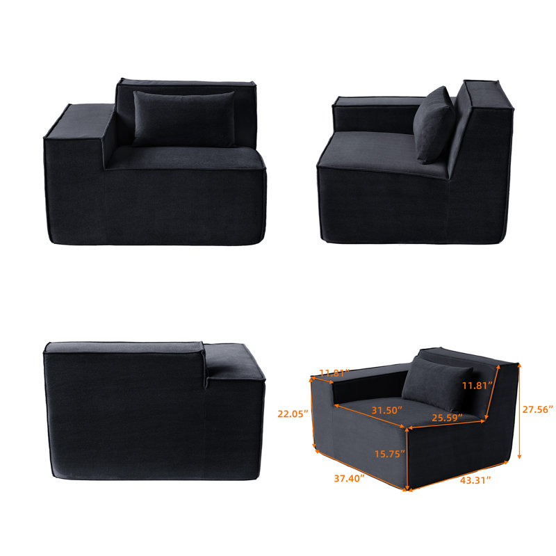 Cloud Velvet Sectional(Right)